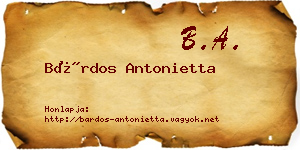 Bárdos Antonietta névjegykártya
